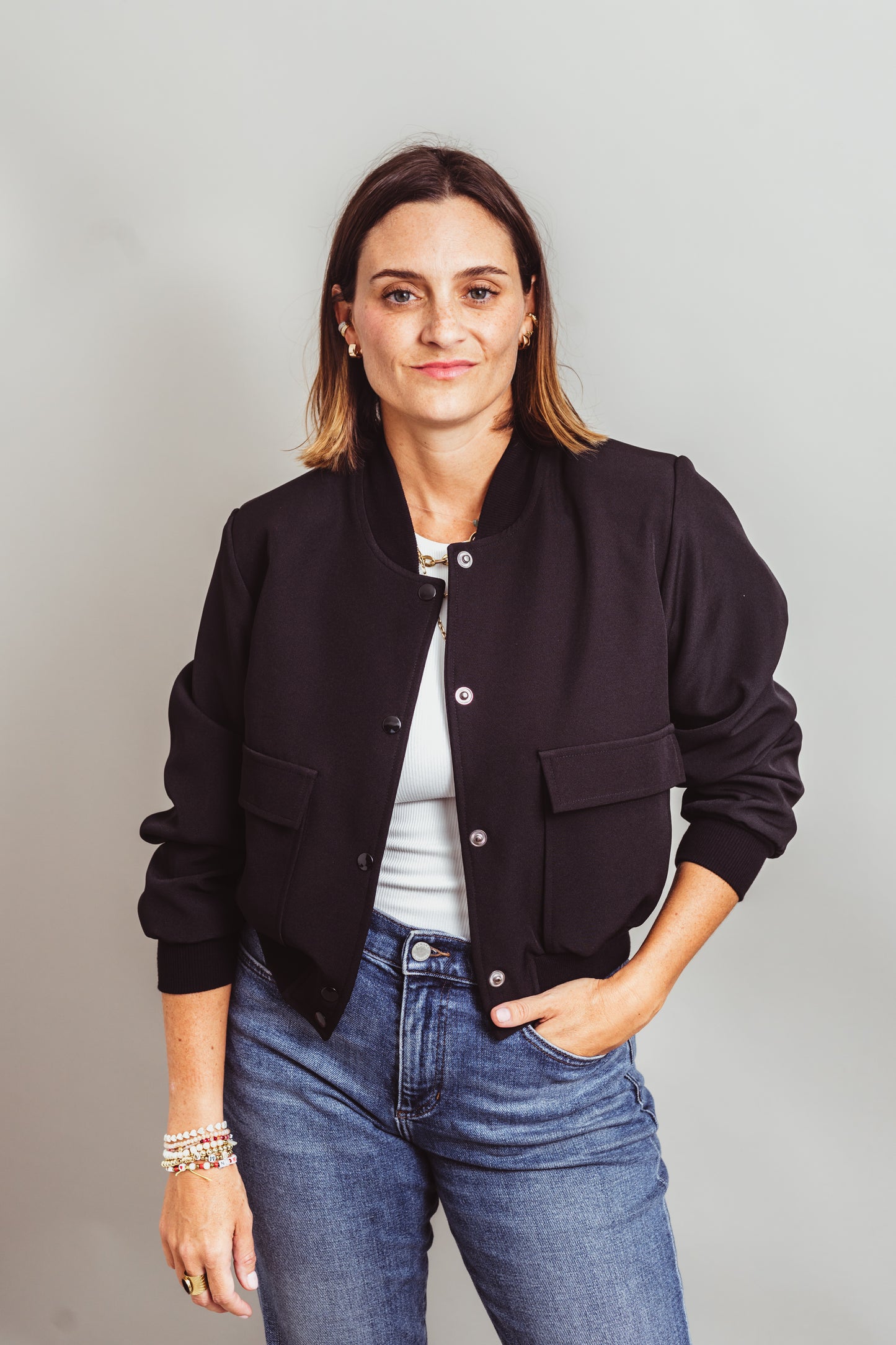 Chaqueta Negra Bomber